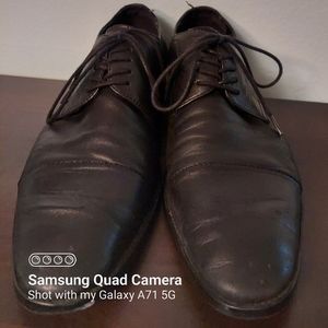 Aldo mens black leather dress shoes